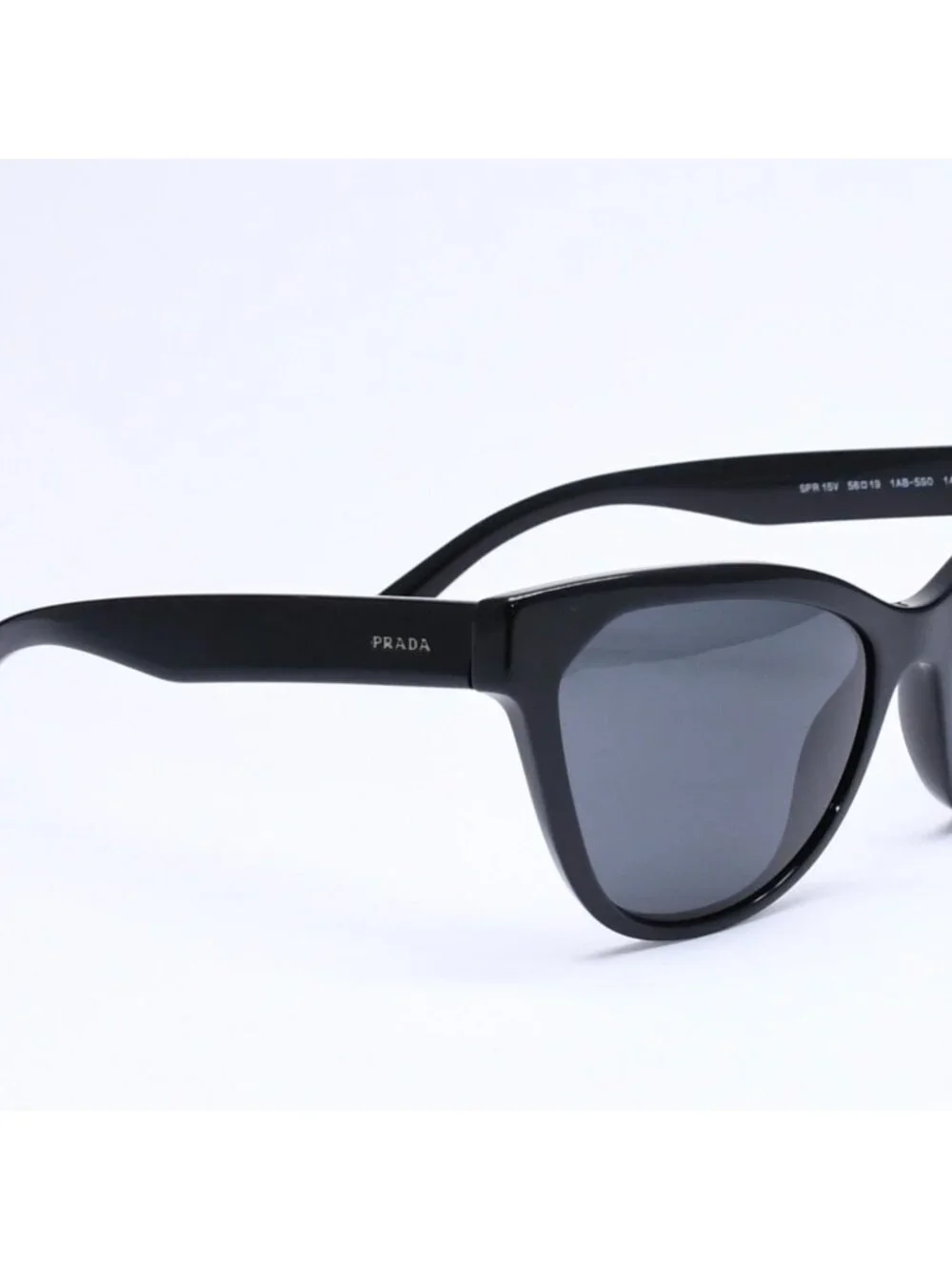 Prada Sunglasses Eyewear Cat Eye 19 Black Silver Logo